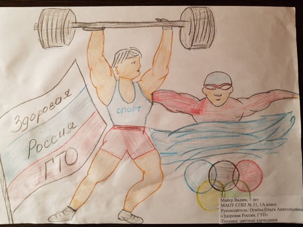 Оригинальный рисунок на тему ГТО