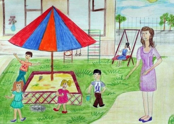 Рисование мой любимый детский сад
