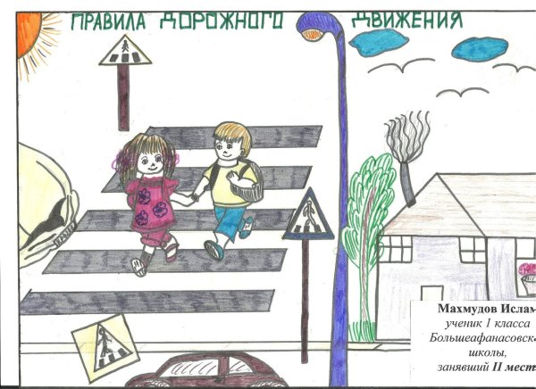 Детские рисунки я пешеход