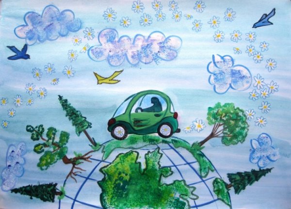 Экологичный автомобиль рисунок