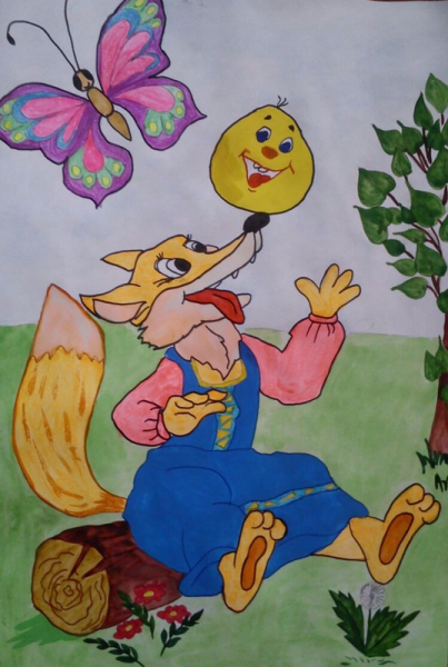 Рисунок на тему сказка Колобок