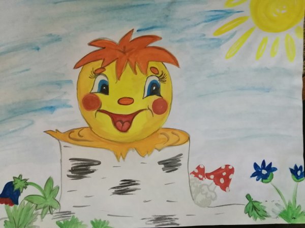 Детские рисунки Колобок