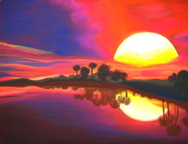 Правополушарное рисование закат