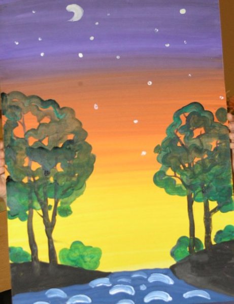 Рисование пейзажа с дошкольниками