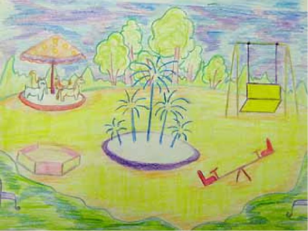 Рисование осеннего парка