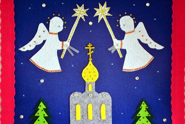 Рождественская открытка рисование