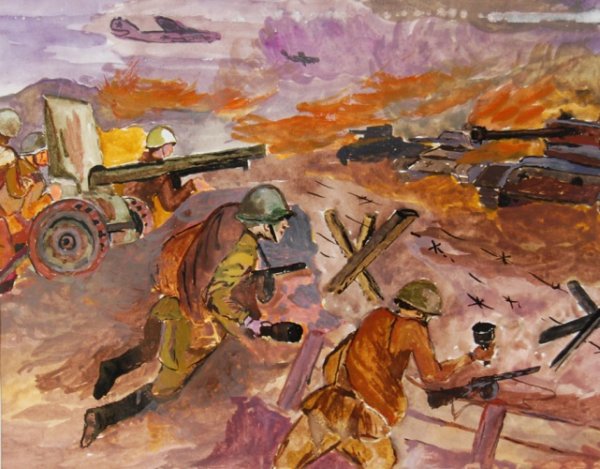 Картина красками про войну