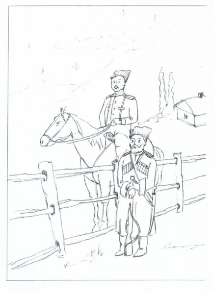 Деревенский дом с подсолнухами