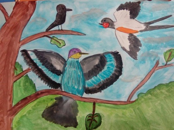 Рисование на тему птицы прилетели