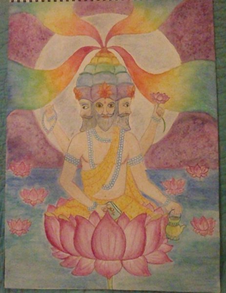 Брахма Бог древней Индии рисунок