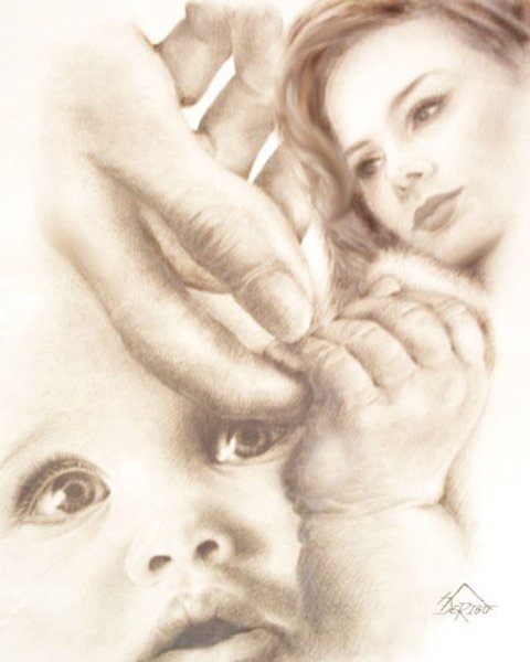 Необычный рисунок ко Дню матери