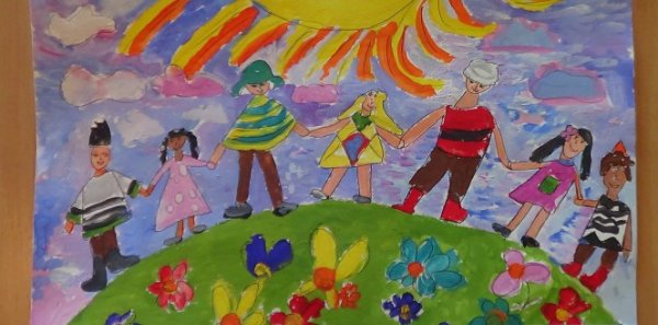 Рисование по теме дружат дети всей земли