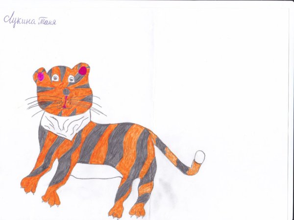 Тигренок рисунок 2 класс