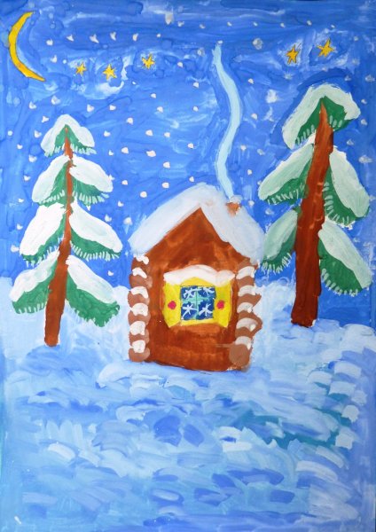 Зимний рисунок на конкурс