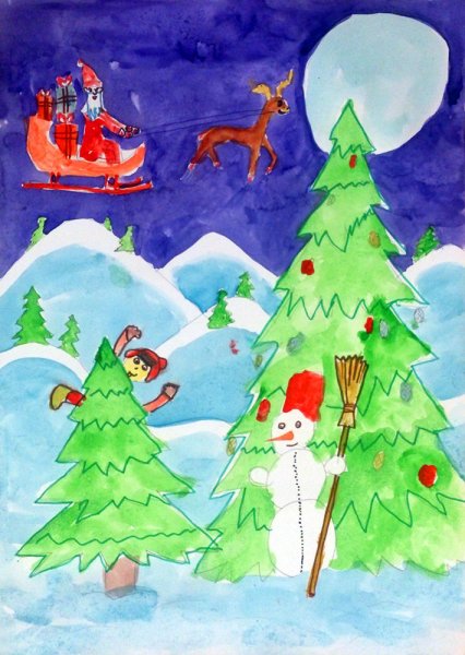 Рисунок на тему новогодние чудеса
