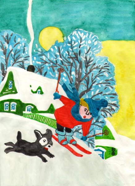 Зимний рисунок на конкурс