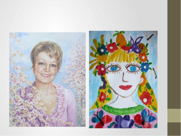 Рисование мамин портрет