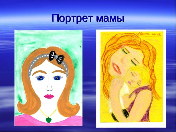 Милой мамочки портрет рисование в старшей группе