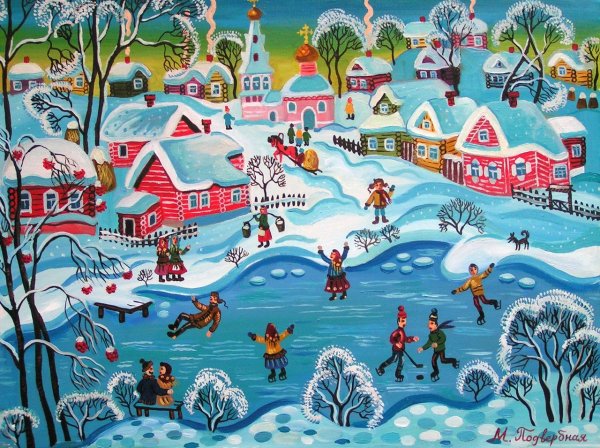 Зимние рисунки легкие