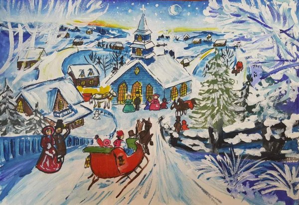 Рисунок встреча зимы