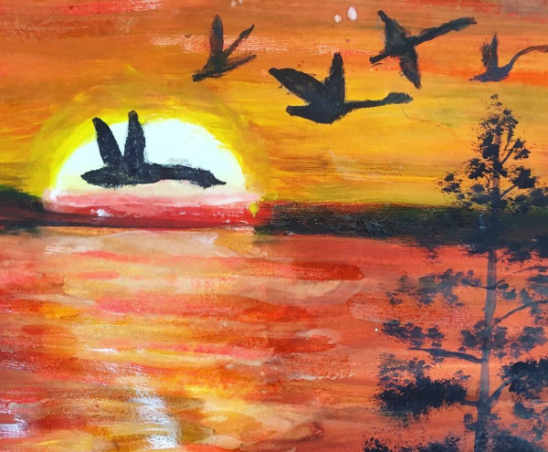 Рисунки на свободную тему красками