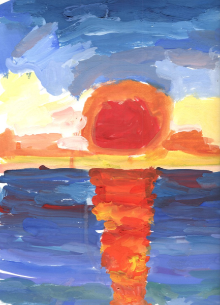 Море красками для детей