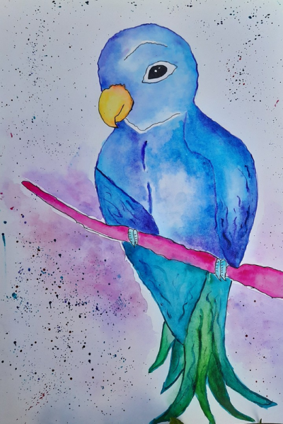 Рисование для детей попугай