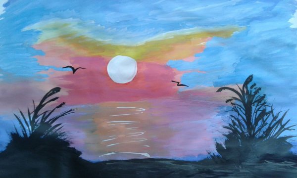 Рисунки на свободную тему красками