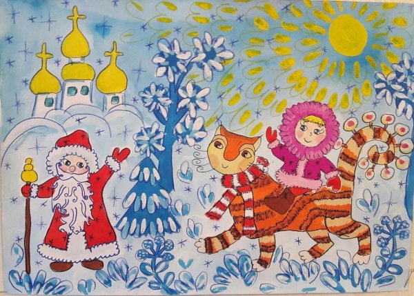 Детские рисунки на новый год