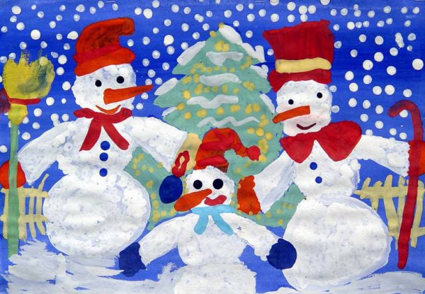 Рисование с детьми новый год