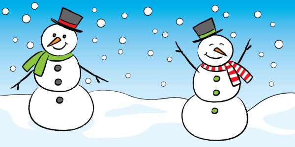 Рисование снеговика в школе