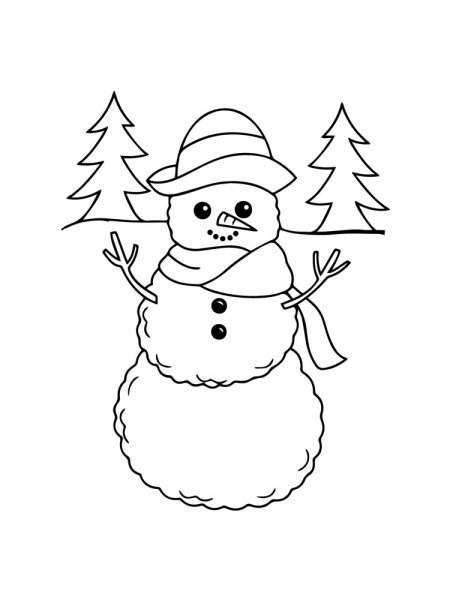 Снеговик раскраска
