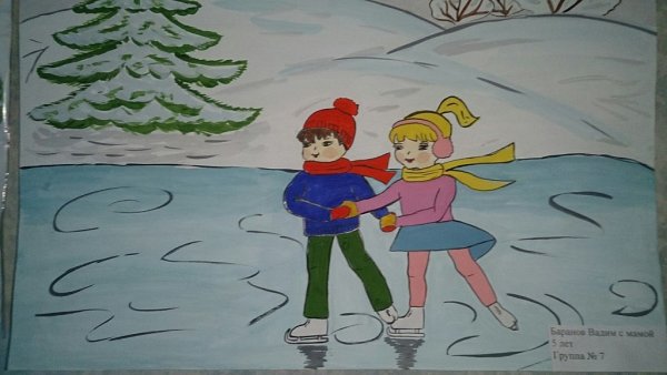 Рисунки на тему зимний спорт