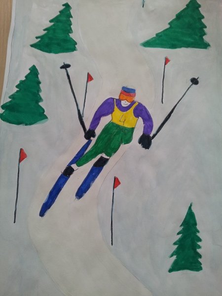 Зимний спорт рисование