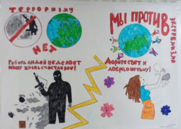 Молодежь против террора плакат