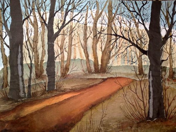 Рисование поздняя осень