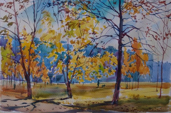 Рисование поздняя осень