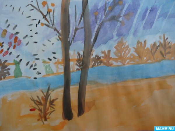 Поздняя осень рисунок