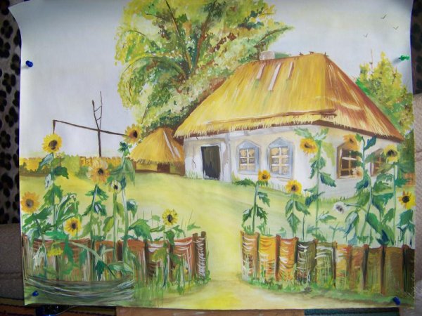 Рисование Кубанская хата