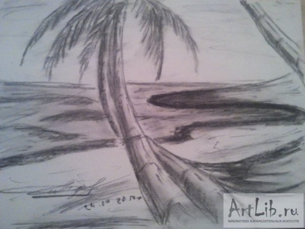 Три пальмы рисунок