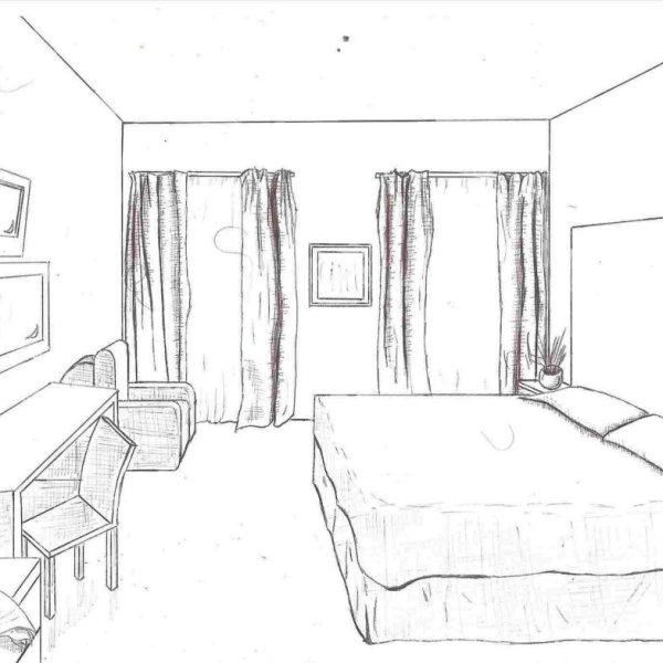 Рисование интерьера комнаты