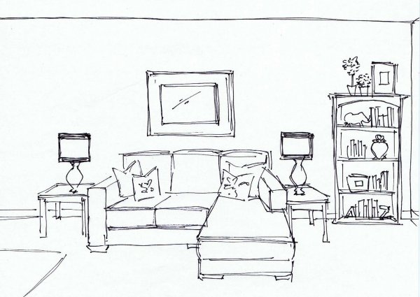 Проект комнаты для подростка карандашом