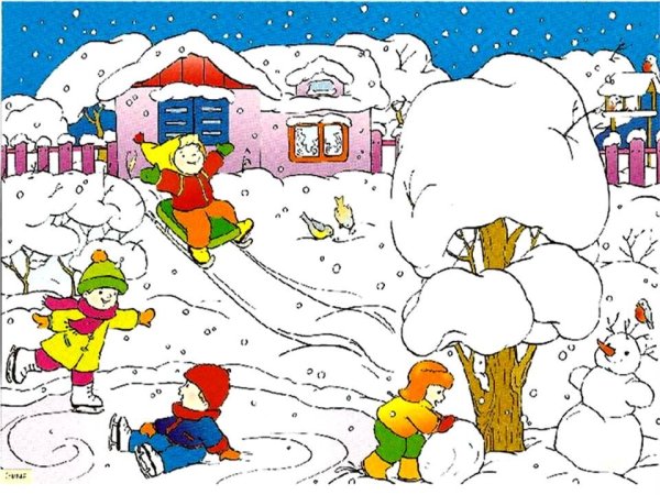 Сюжетная картина зимние забавы