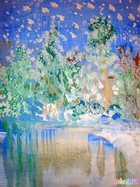 Рисование первого снега