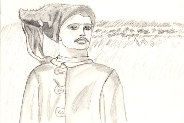 Рисунок Андрия из Тарас Бульба карандашом