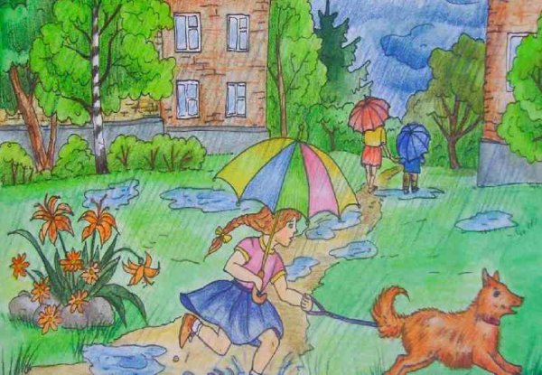 Природа в городе рисунок