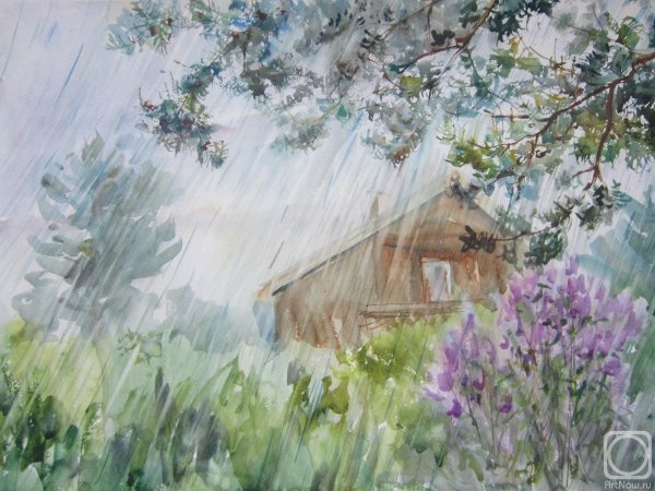 Майский пейзаж акварелью