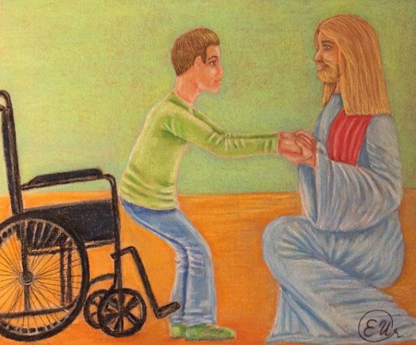 Встал с инвалидной коляски