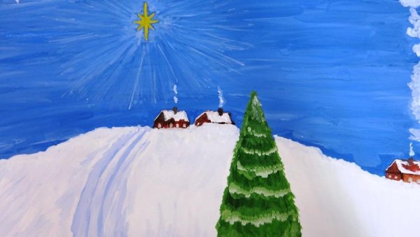 Рисование рождественской звезды