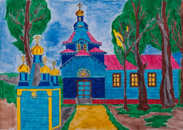 Храм рисунок детский